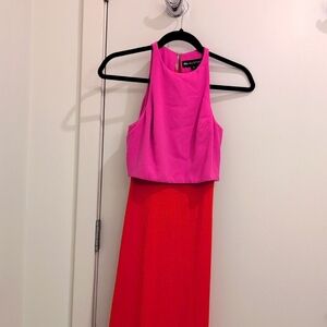 Jill Stuart fuschia and red floor length dress size 0